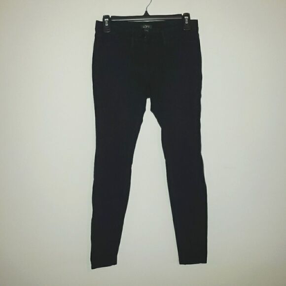 LOFT BLACK SKINNY THICK LEGGING PANTS SIZE 0 - Picture 1 of 5